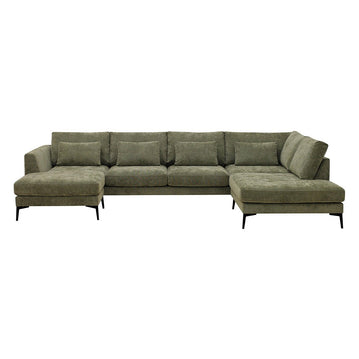 Ecksofa Willow 5-Sitzer U-Form Rechts Grün Mahom