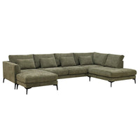 Ecksofa Willow 5-Sitzer U-Form Rechts Grün Mahom