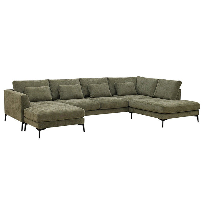 Ecksofa Willow 5-Sitzer U-Form Rechts Grün Mahom