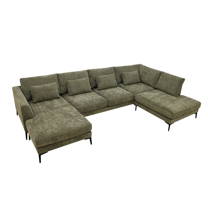 Ecksofa Willow 5-Sitzer U-Form Rechts Grün Mahom
