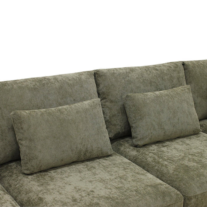 Ecksofa Willow 5-Sitzer U-Form Rechts Grün Mahom