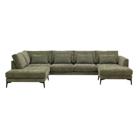 Ecksofa Willow 5-Sitzer U-Form Links Grün Mahom