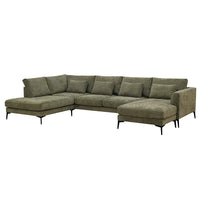 Ecksofa Willow 5-Sitzer U-Form Links Grün Mahom