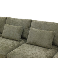 Ecksofa Willow 5-Sitzer U-Form Links Grün Mahom