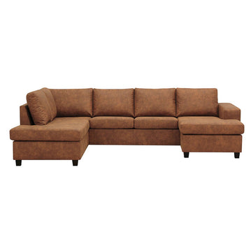 Ecksofa Houston 4-Sitzer U-Form Links Cognac Mahom