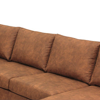 Ecksofa Houston 4-Sitzer U-Form Links Cognac Mahom
