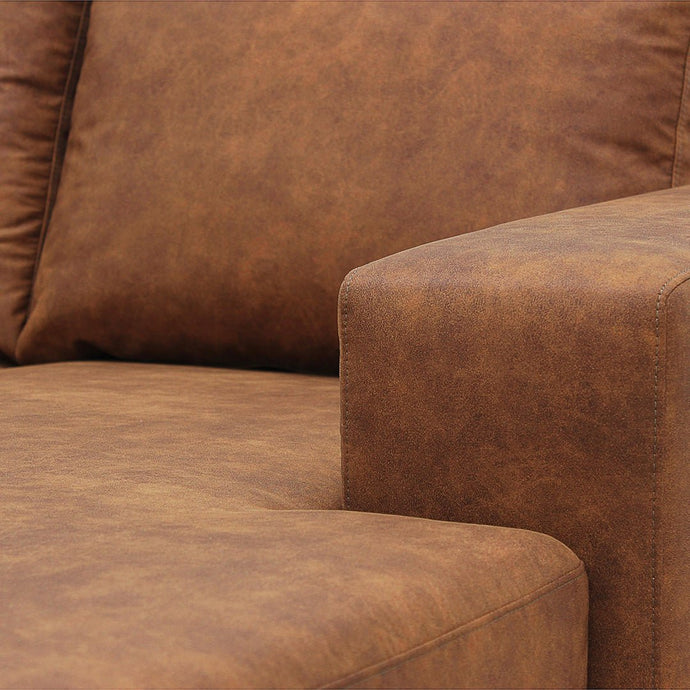 Ecksofa Houston 4-Sitzer U-Form Links Cognac Mahom