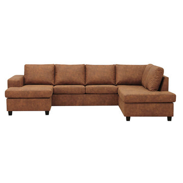 Ecksofa Houston 4-Sitzer U-Form Rechts Cognac Mahom