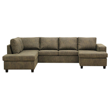 Ecksofa Houston 4-Sitzer U-Form Links Grün Mahom