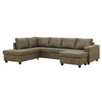 Ecksofa Houston 4-Sitzer U-Form Links Grün Mahom