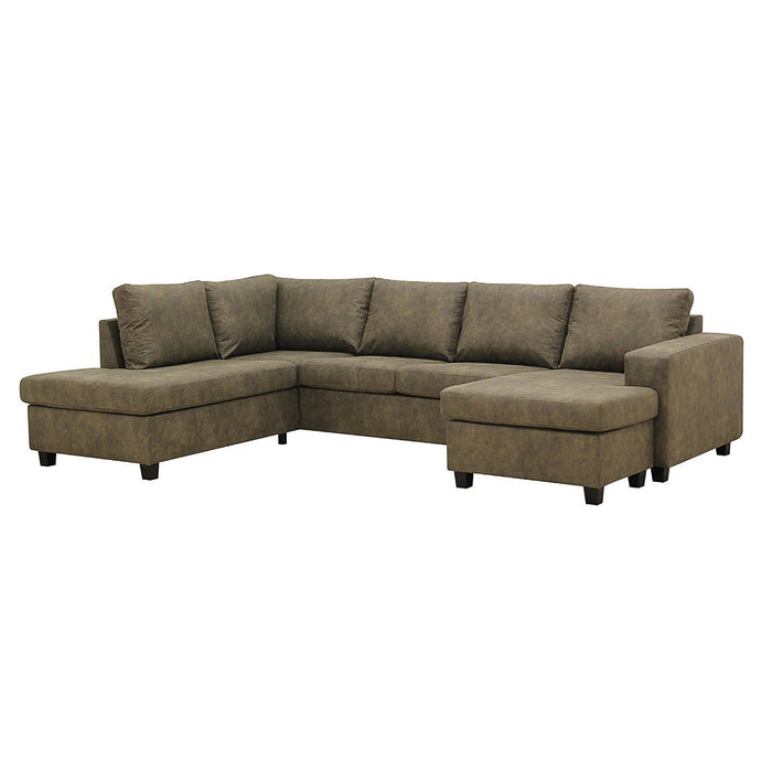 Ecksofa Houston 4-Sitzer U-Form Links Grün Mahom