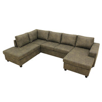 Ecksofa Houston 4-Sitzer U-Form Links Grün Mahom