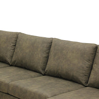 Ecksofa Houston 4-Sitzer U-Form Links Grün Mahom