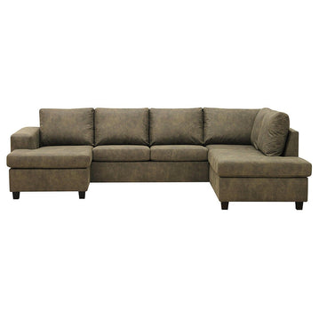 Ecksofa Houston 4-Sitzer U-Form Rechts Grün Mahom