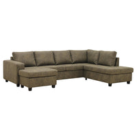 Ecksofa Houston 4-Sitzer U-Form Rechts Grün Mahom