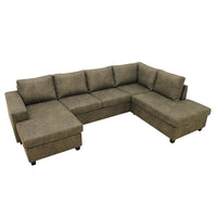 Ecksofa Houston 4-Sitzer U-Form Rechts Grün Mahom