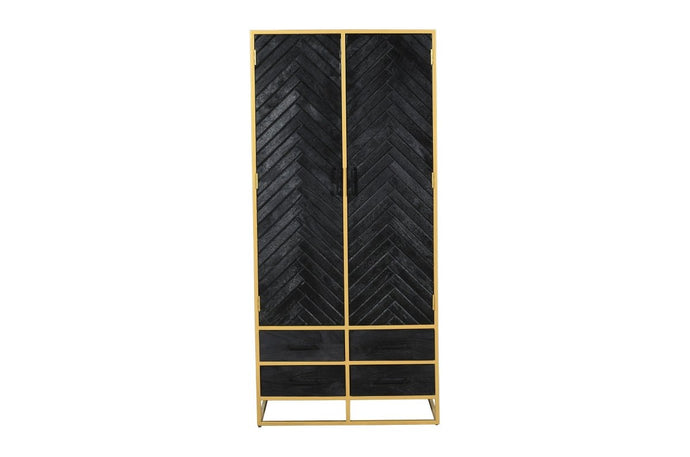 Mangoholz Schrank Napels 90 cm Gold Mahom