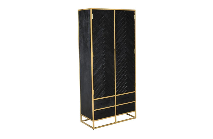 Mangoholz Schrank Napels 90 cm Gold Mahom