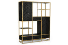 Mangoholz Fächerschrank Napels XXL Gold Mahom