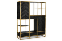 Mangoholz Fächerschrank Napels XXL Gold Mahom