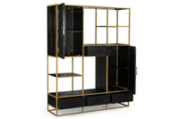 Mangoholz Fächerschrank Napels XXL Gold Mahom