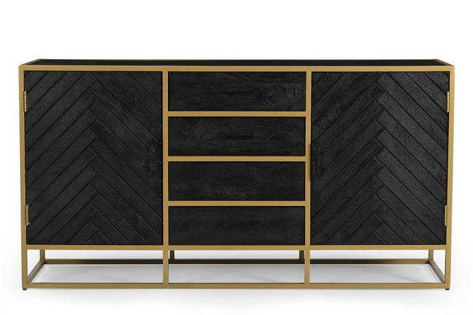 Mangoholz Anrichte Napels 165 cm Gold Mahom