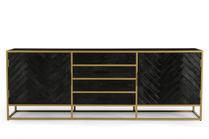 Mangoholz Anrichte Napels 210 cm Gold Mahom