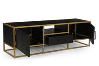 Mangoholz TV-Möbel Napels 165 cm Gold Mahom