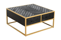 Mangoholz Couchtisch Naples Quadratisch Gold Mahom