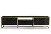 Mangoholz TV-Möbel Napels 210 cm Gold Mahom