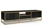 Mangoholz TV-Möbel Napels 210 cm Gold Mahom