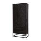 Mangoholz Schrank Toronto Schwarz 80 cm Mahom