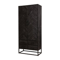 Mangoholz Schrank Toronto Schwarz 80 cm Mahom