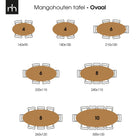 Mangoholz Esstisch Tulsa Oval 220×110 cm Mahom
