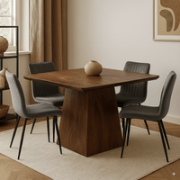 Mangoholz Esstisch Nova Quadratisch 90x90 cm Dunkelbraun Mahom