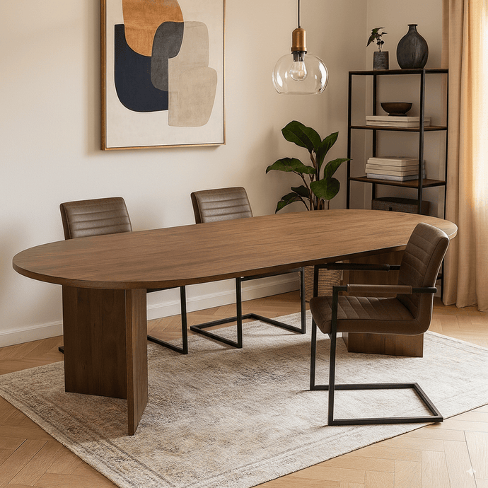 Mangoholz Esstisch Sara 220x100 cm Walnuss Mahom