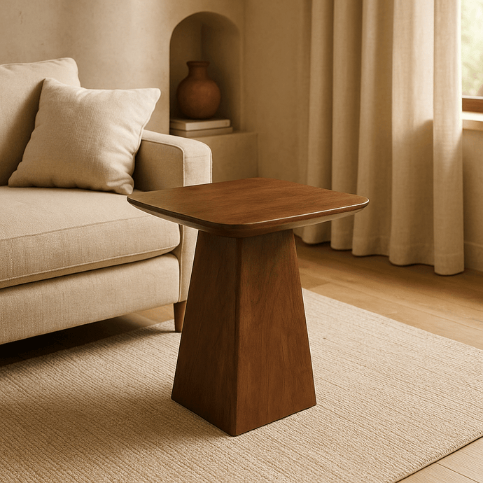 Mangoholz Couchtisch Nova Quadratisch 40x40 cm Dunkelbraun Mahom