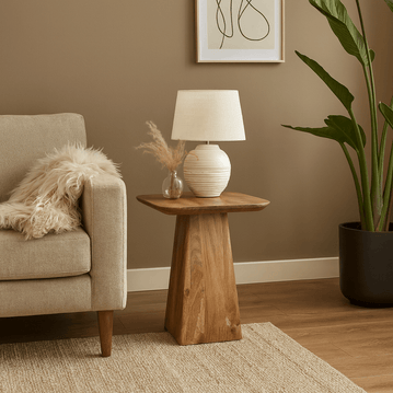 Mango-Holz-Couchtisch quadratisch 40 x 40 cm