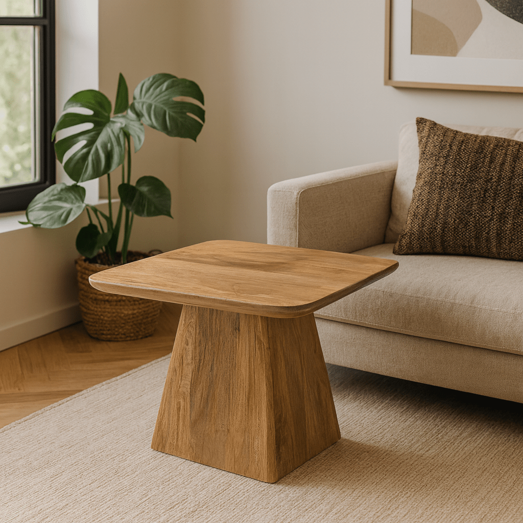 Mango-Holz-Couchtisch quadratisch 60 x 60 cm