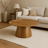 Mangoholz Couchtisch Nova Rund 80 cm Mahom