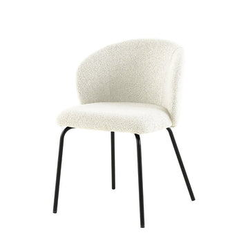 Esszimmerstuhl Tulle Weiß mit schwarzem Gestell Mahom