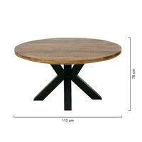 Mangoholz Esstisch Madison Rund 110 cm Mahom