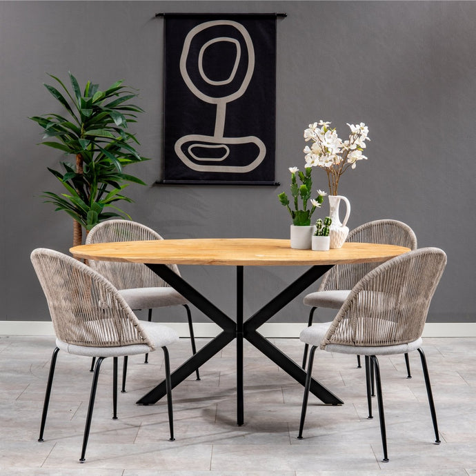 Esszimmerstuhl Tours hellgrau mit schwarzem Fuß Mahom