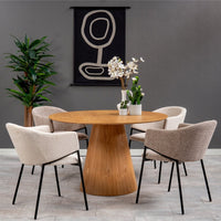 Esszimmerstuhl Dijon Sand mit schwarzem Fuß Mahom