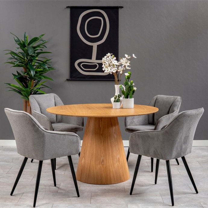 Esszimmerstuhl Rouen Dunkelgrau mit schwarzem Fuß Mahom