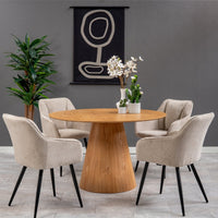 Esszimmerstuhl Rouen Sand schwarz Fuß Mahom