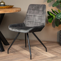 Esszimmerstuhl Toulouse Grün mit schwarzem Fuß Mahom