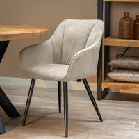 Esszimmerstuhl Rouen Sand schwarz Fuß Mahom