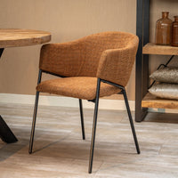 Esszimmerstuhl Dijon Cognac mit schwarzem Fuß Mahom