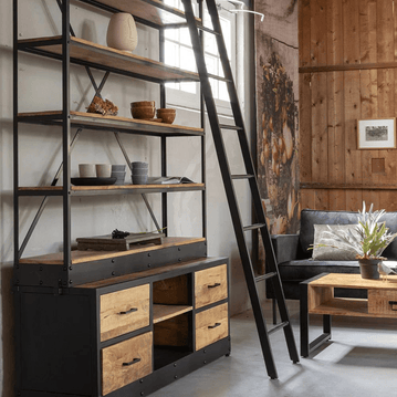 Mangoholz Bücherschrank Lincoln 160 x 245 cm Mahom